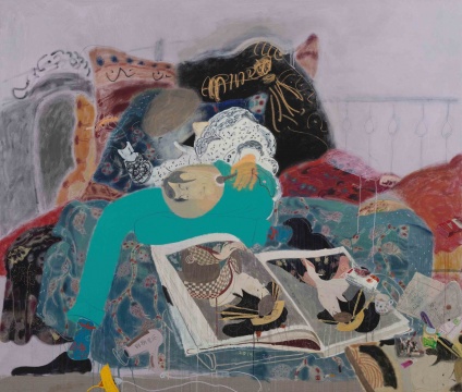 王玉平 《梦阳、浮世绘》 206x240 cm 布面丙烯、油画棒 2019
王玉平 《梦阳、浮世绘》 206x240 cm 布面丙烯、油画棒 2019