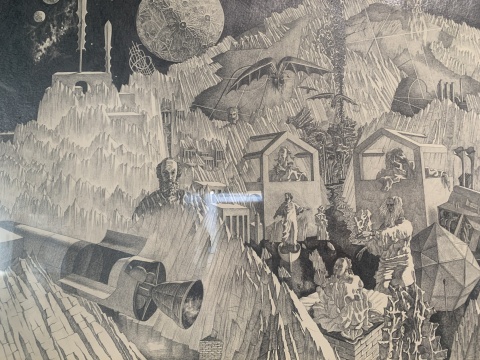 《时空一击》 200×37cm 素描 1991
《时空一击》 200×37cm 素描 1991