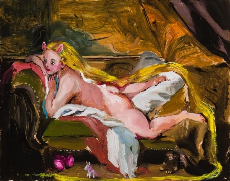 After Boucher with Rabbit hears and Unicorn (The Blonde Odalisque or Resting Girl, 1752) 20x25cm 木板油画 2020
After Boucher with Rabbit hears and Unicorn (The Blonde Odalisque or Resting Girl, 1752) 20x25cm 木板油画 2020