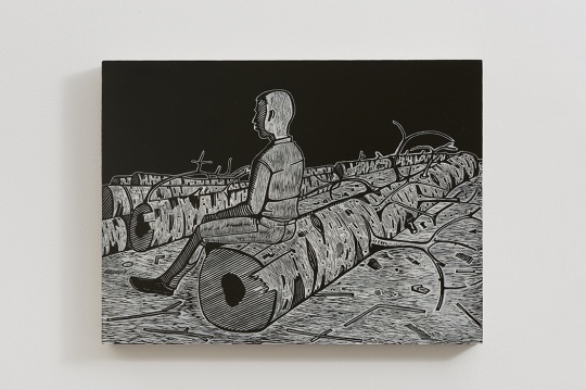 《一个青年》 45×60cm 木刻版画 2012
《一个青年》 45×60cm 木刻版画 2012