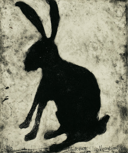 廖芳炎 《黑野兔》 41.5×34cm 蚀刻版画 2010 蔡斯民藏
廖芳炎 《黑野兔》 41.5×34cm 蚀刻版画 2010 蔡斯民藏