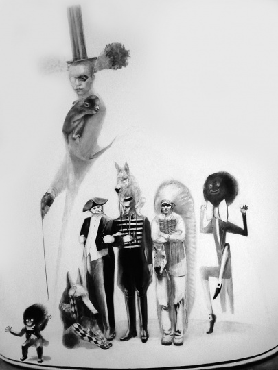 罗琳·塔雷雷瓦(Lorene Taurerewa) 《非礼勿说,非礼勿视,非礼勿听》 201×152.7cm 纸本炭笔 2011
罗琳·塔雷雷瓦(Lorene Taurerewa) 《非礼勿说,非礼勿视,非礼勿听》 201×152.7cm 纸本炭笔 2011