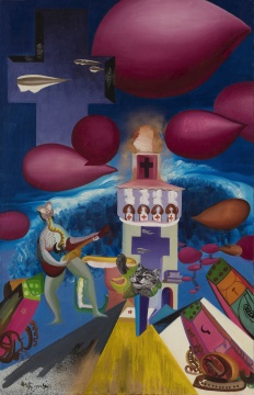 李新建《赫尔墨大广场》 118×181cm 布面油画 1989-1990
