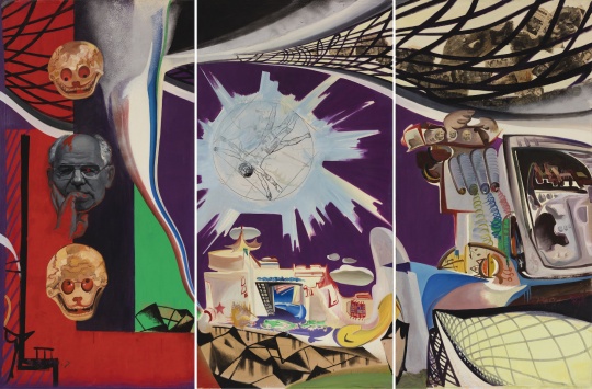 李新建《江孜维特鲁维亚人城堡》 200×100cm×3 混合媒介 1990-1991 李新建《江孜维特鲁维亚人城堡》 200×100cm×3 混合媒介 1990-1991