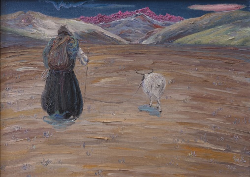 李新建《南迦巴瓦朝圣信徒》 55×78cm 布面油画 1984
李新建《南迦巴瓦朝圣信徒》 55×78cm 布面油画 1984
