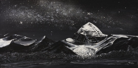 李新建 《冈仁波齐白夜》100×200cm 布面油画 2018
李新建 《冈仁波齐白夜》100×200cm 布面油画 2018
