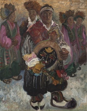 李新建《雪顿》 68.5×88.5cm 布面油画 1984
李新建《雪顿》 68.5×88.5cm 布面油画 1984