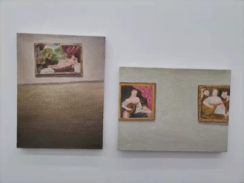 曹应斌 《提香与他的追随者》 30×40cm×2 布面油画 2020
曹应斌 《提香与他的追随者》 30×40cm×2 布面油画 2020
