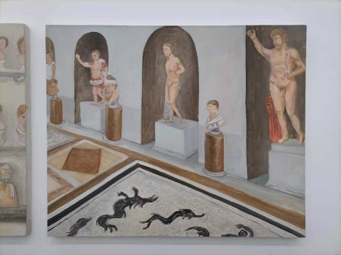 曹应斌 《梵蒂冈博物馆里的雕像》 60×73cm 布面油画 2020
