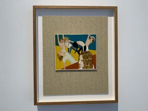 延斯·梵歌 《Anomie&Bonhomie》 56.2×48.3×5cm 板上油画、墨、织物 2018
