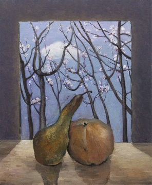 黄冰洁《迎春》50x60cm 布面油画 2021
黄冰洁《迎春》50x60cm 布面油画 2021