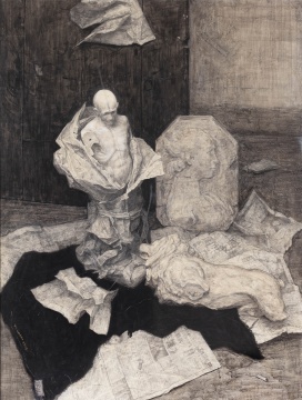 郑江 《静物组合》 90×120cm 纸本炭笔、色粉 2004年 指导教师:叶南
郑江 《静物组合》 90×120cm 纸本炭笔、色粉 2004年 指导教师:叶南