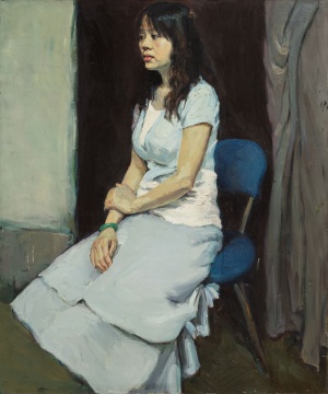 黄镇 《女青年全身像》 120×100cm 布面油画 2005年 指导教师:康蕾
黄镇 《女青年全身像》 120×100cm 布面油画 2005年 指导教师:康蕾