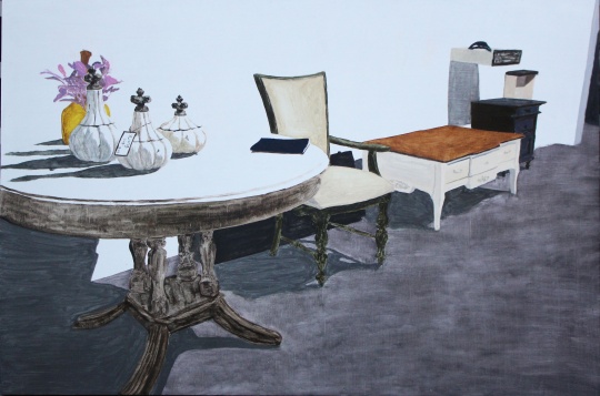 向梓綦 《桌子椅子桌子》60cm × 90cm 木板油画 2016
向梓綦 《桌子椅子桌子》60cm × 90cm 木板油画 2016