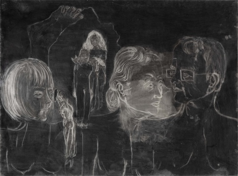 张萌 《我突然看到我的过去》90 × 120 cm 木炭、蜡、纸本 2019
张萌 《我突然看到我的过去》90 × 120 cm 木炭、蜡、纸本 2019