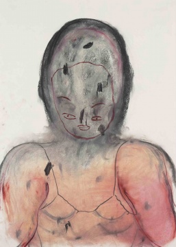 张萌 《本命年 3》,70 × 50 cm 木炭、色粉、纸本 2018 张萌 《本命年 3》,70 × 50 cm 木炭、色粉、纸本 2018