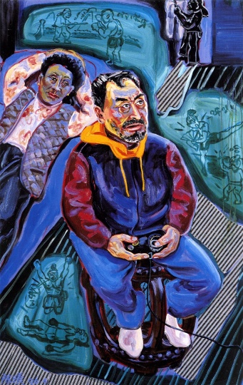 《打游戏》 120×80cm 布面油画 1996
