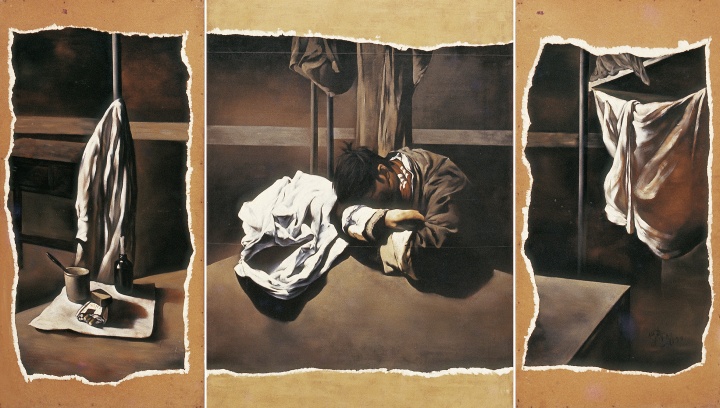 何森 《企图对一个残缺世纪局部的注释》 200×350cm 布面油画 1989
