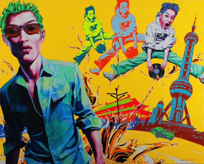 熊莉钧 《从北京到上海》 200×250cm 布面油画、丙烯 2009
