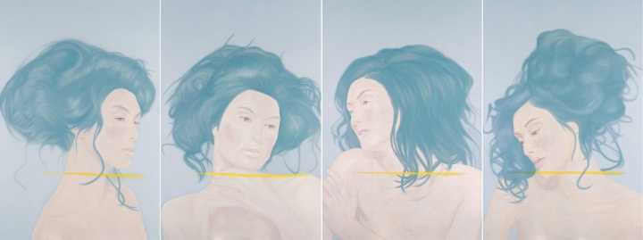 杨冕 《2005年杨冕眼中的标准-丹尼尔》 180×120cm×4 布面油画 2005
