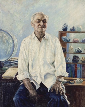 梁运清《李四光》 120x90cm 油画1970年
梁运清《李四光》 120x90cm 油画1970年