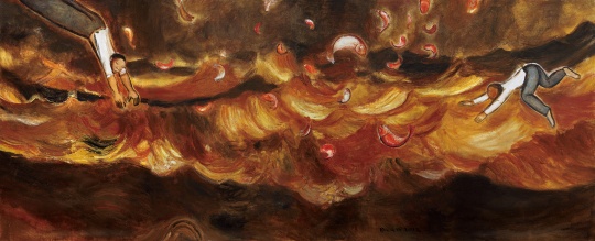 《金色黄河》布面油画 180x440cm 2012
