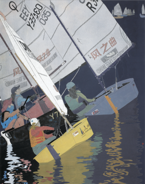 张亦杨 《风乍起》 240×180cm 纸本设色
张亦杨 《风乍起》 240×180cm 纸本设色