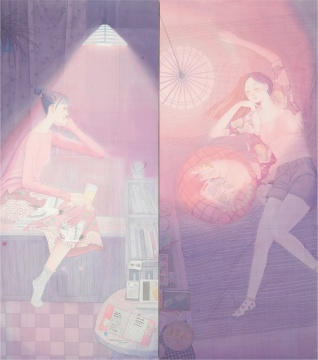 曾京 《霓彩时光》 199×174cm 绢本设色
曾京 《霓彩时光》 199×174cm 绢本设色