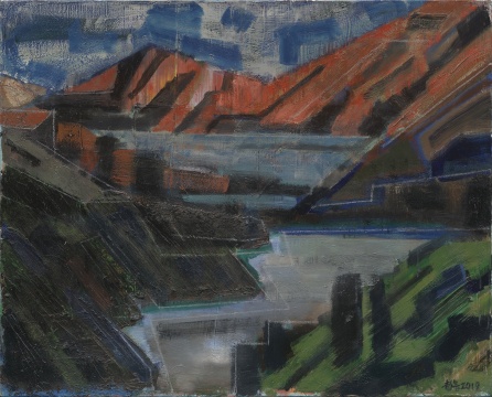 《高原湖之二》 80×100cm 布面油画 2019
《高原湖之二》 80×100cm 布面油画 2019