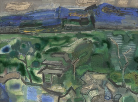 《青山绿水》 98.5×133cm 布面油画 2006
《青山绿水》 98.5×133cm 布面油画 2006