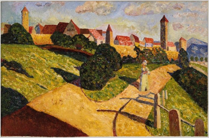 康丁斯基《老城Ⅱ》52×78.5cm 布面油画 1902
康丁斯基《老城Ⅱ》52×78.5cm 布面油画 1902