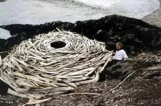 英国艺术家Andy Goldsworthy 在创作中
英国艺术家Andy Goldsworthy 在创作中