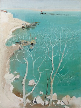 吴冠中 《富春江边》 61x46cm 木板油画 1963
