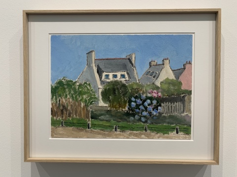 《河边的绣球花-法国砍佩尔》 22×30cm 纸上油画 2015
