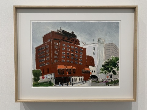 《美术馆外的街道-日本东京》 22×29.3cm 纸上油画 2017
《美术馆外的街道-日本东京》 22×29.3cm 纸上油画 2017