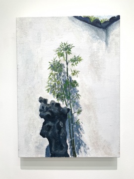 《山石与竹子》 48×35cm 布面油画 2015
《山石与竹子》 48×35cm 布面油画 2015