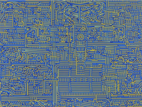 《城市基因-深圳 No.2》 120×160cm 布面丙烯 2020
《城市基因-深圳 No.2》 120×160cm 布面丙烯 2020