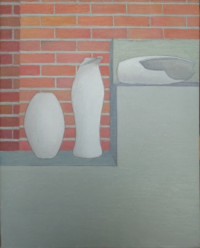 王锐 《三个瓶子的放置》 50x40cm 布面油画 2017
王锐 《三个瓶子的放置》 50x40cm 布面油画 2017
