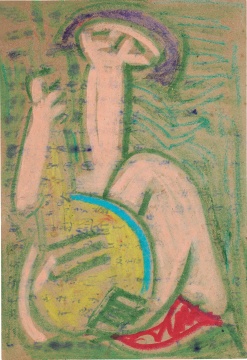 《无题189》18.8x13cm 纸本蜡彩 约1950年
《无题189》18.8x13cm 纸本蜡彩 约1950年