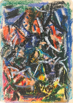 《无题286》 14.6x10.3cm 纸本蜡彩 约1980年
《无题286》 14.6x10.3cm 纸本蜡彩 约1980年