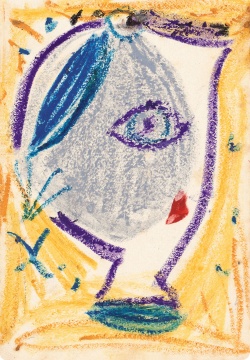 《无题I-208》 14.8x10.4cm 纸本蜡彩 约1980年
《无题I-208》 14.8x10.4cm 纸本蜡彩 约1980年