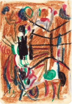 《无题II-592》 14.8x10.4cm 纸本蜡彩 约1980年
《无题II-592》 14.8x10.4cm 纸本蜡彩 约1980年