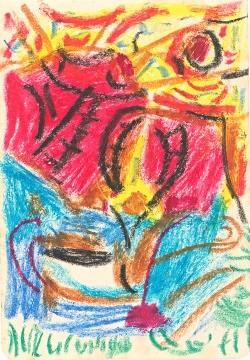 《无题II-595》 14.8x10.4cm 纸本蜡彩 约1980年
《无题II-595》 14.8x10.4cm 纸本蜡彩 约1980年