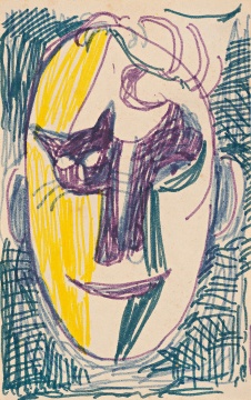 《无题II-741》 12.7cm×8cm 纸本色笔 约1960年
《无题II-741》 12.7cm×8cm 纸本色笔 约1960年