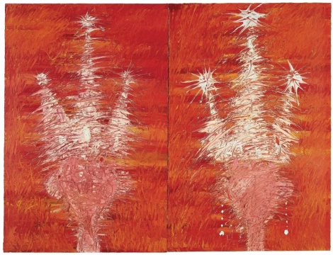 欧阳春  《王与后之一》160x105cmx2 布面油画 2005

