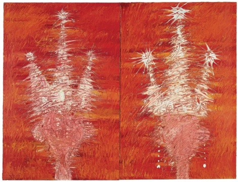 欧阳春  《王与后之一》160x105cmx2 布面油画 2005
