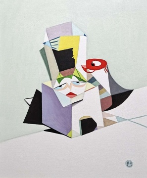 洪达《几何猫》 50X60cm 布面油画 2019
洪达《几何猫》 50X60cm 布面油画 2019
