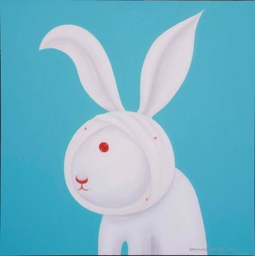 沈敬东《受伤的兔子》 100X100cm 套布面油画 2021 沈敬东《受伤的兔子》 100X100cm 套布面油画 2021