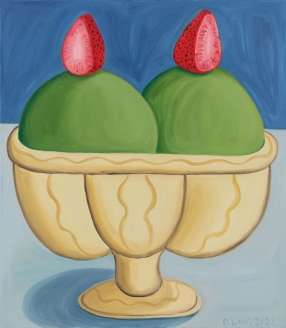 《健康绿》 80×70cm 布面油画 2021
《健康绿》 80×70cm 布面油画 2021