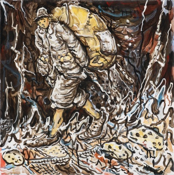 李继开 《暗夜行路》 50×50cm 布面丙烯 2021
李继开 《暗夜行路》 50×50cm 布面丙烯 2021